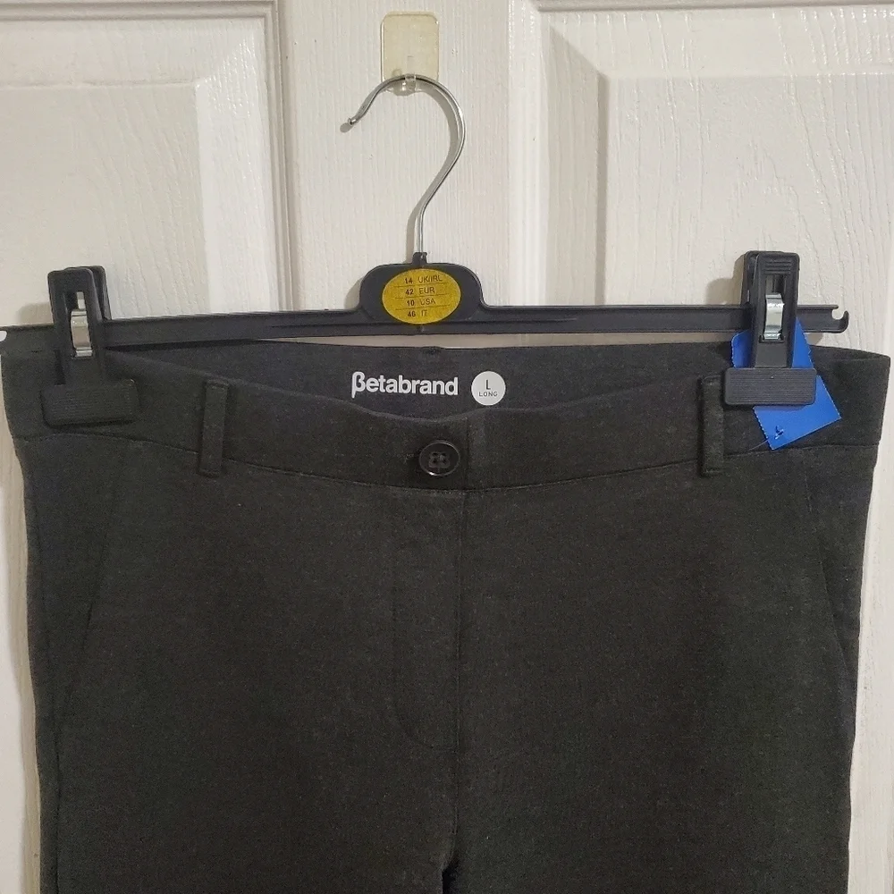 Betabrand Women Yoga Stretch Dress Pants Bootcut Leg Size Large Charcoal Gray - Picture 3 of 6